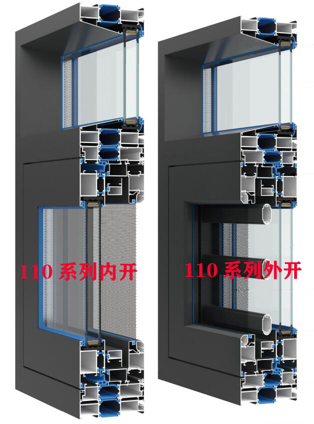 110系列，外開(kāi)、內(nèi)開(kāi),窗紗一體